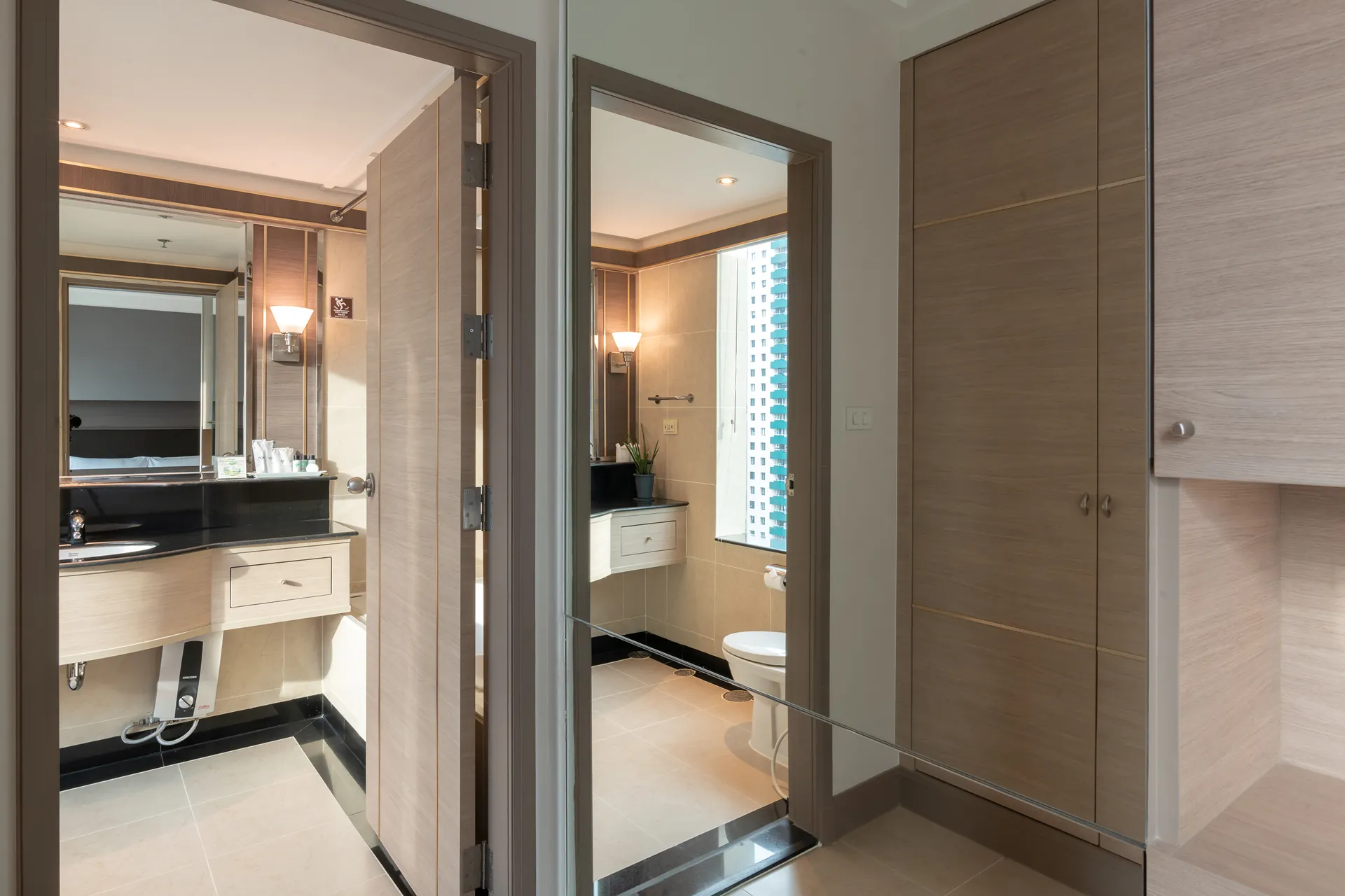 Detailed interior elements of a 2-bedroom suite at a long-stay Sukhumvit hotel.