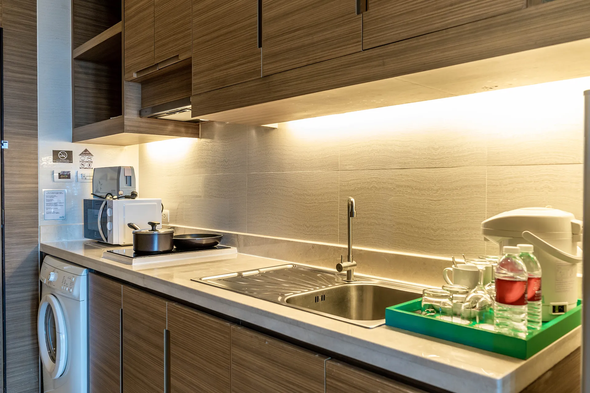 Luxury suite next to bts skytrain bangkok Hotel 5-star bedroom interior.