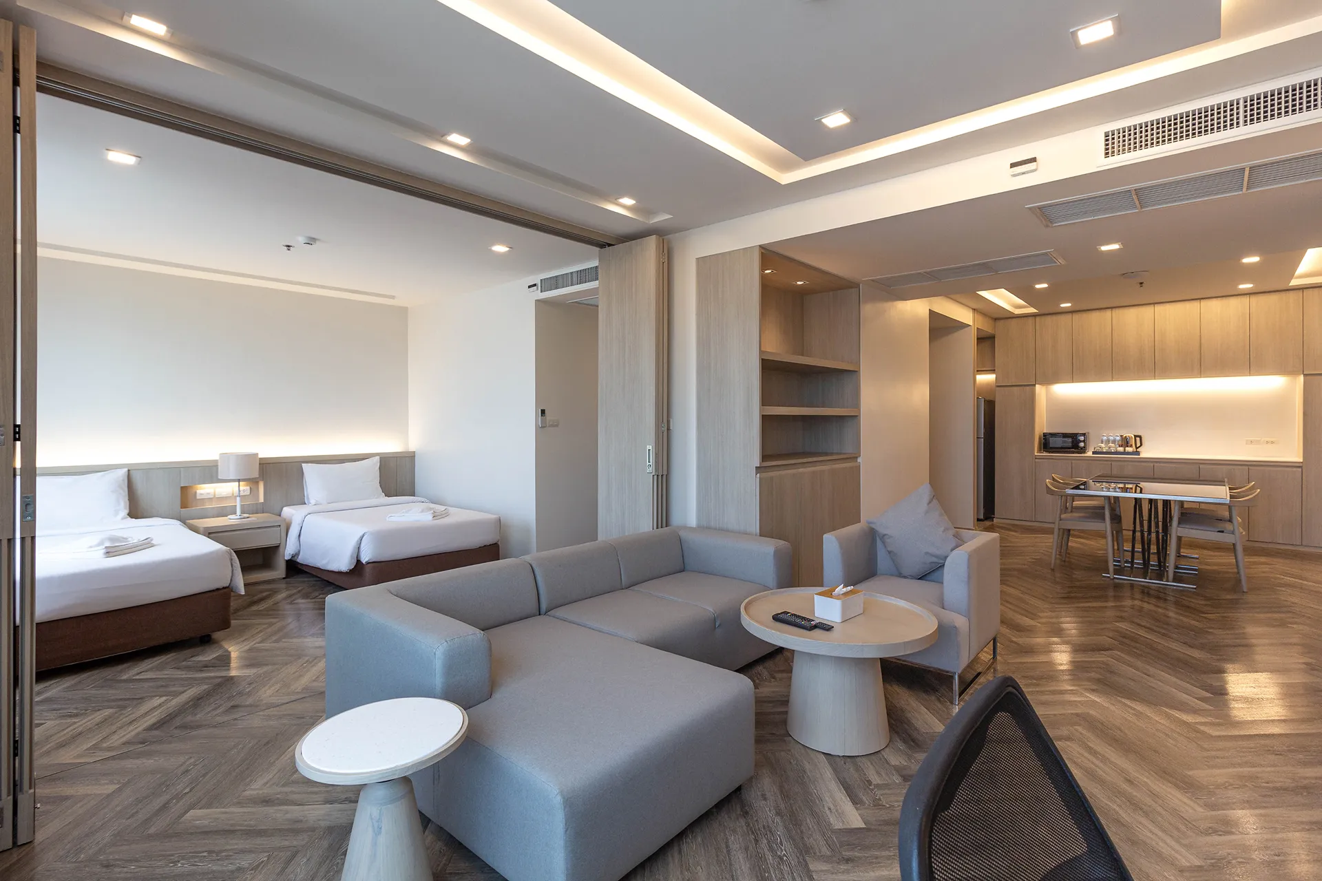 Two Bedroom Aparthotel Bangkok Hotel 5-star room interior.