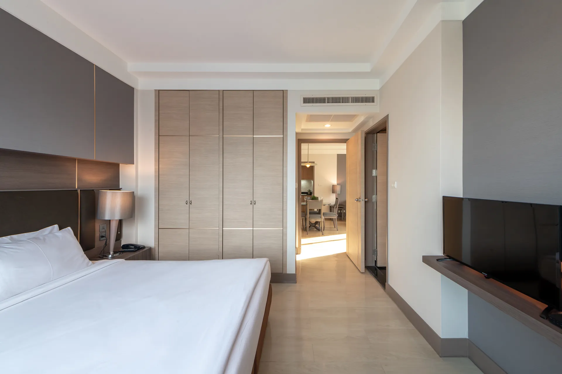 Spacious suite designed for long stays at a Sukhumvit hotel near BTS.