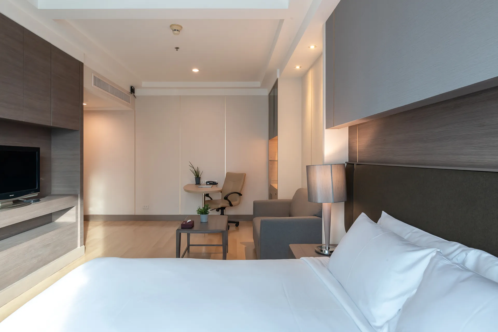 Two-bedroom suite with kitchen at a long-stay hotel in Sukhumvit, Bangkok.