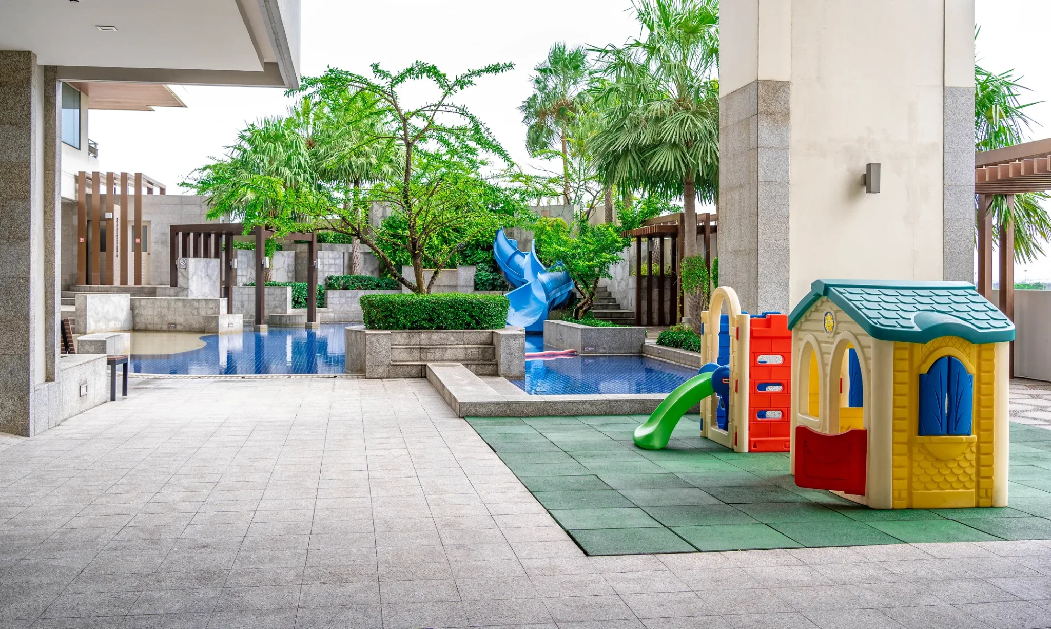 A kid corner play area at a Bangkok hotel with family friendly space.