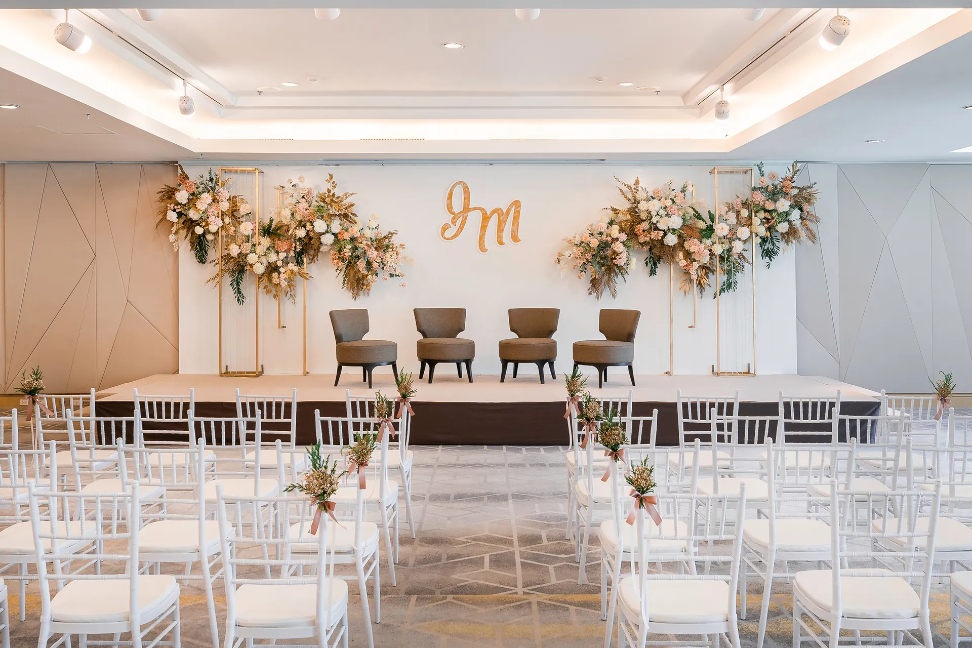 Wedding decoration at a wedding venue Bangkok Sukhumvit near MRT BTS.