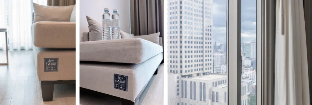 recycled PET furnishings bangkok hotel - Jasmine Hotel Group