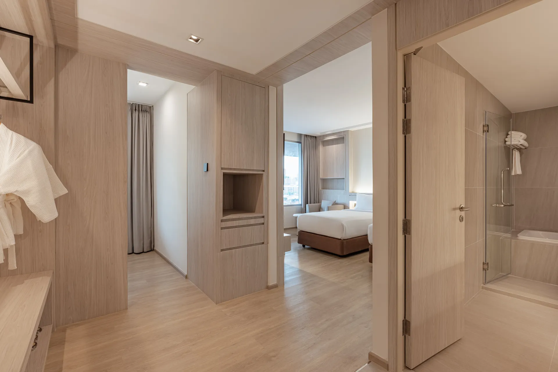 Spacious family room in Bangkok with comfortable sleeping arrangements