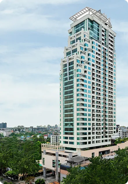 Modern exterior architecture of Jasmine 59 Hotel in Thonglor Sukhumvit offering urban wellness accommodation and city views